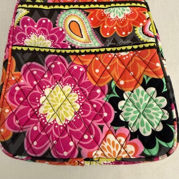 Vera Bradley Lunch Bag Floral Insulated Tote Pink Orange Black Double Handle - Picture 13 of 14